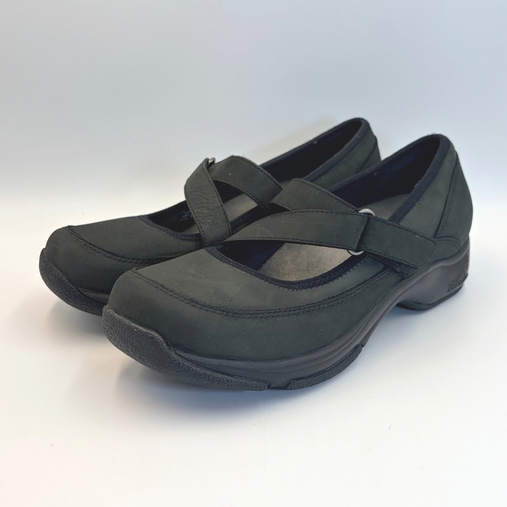 Dansko Black Kiki Nubuck Leather Z Strap Mary Jane Clogs EU40 US 9.5-10